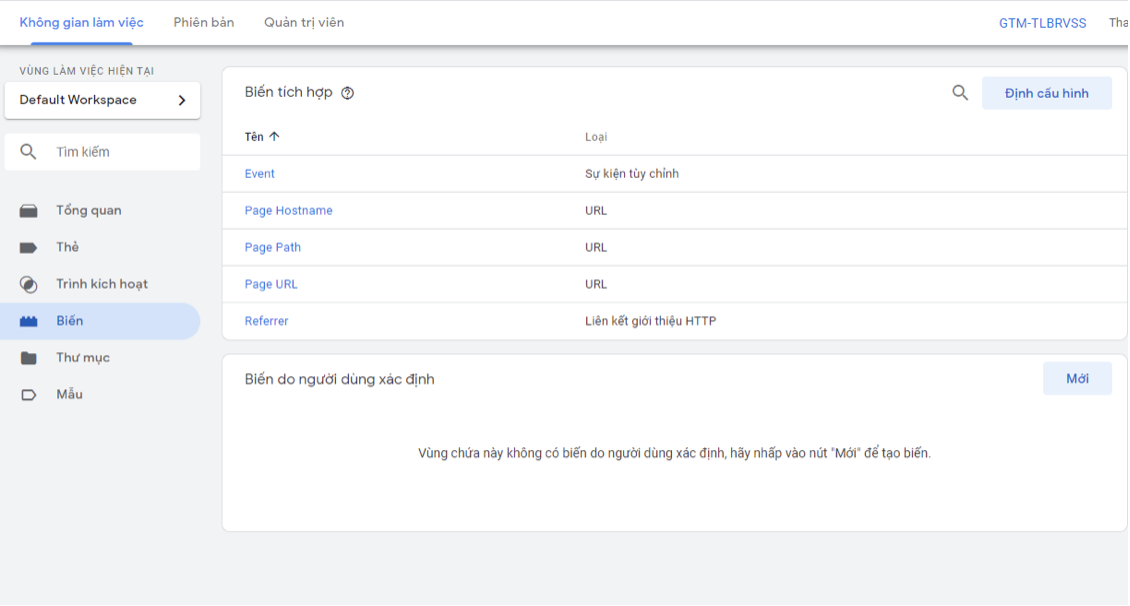 Tạo event tracking google tag manager