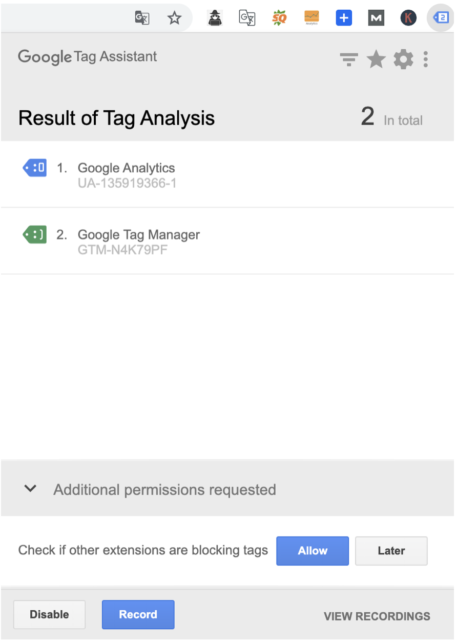 Kiểm tra google tag manager hoạt động