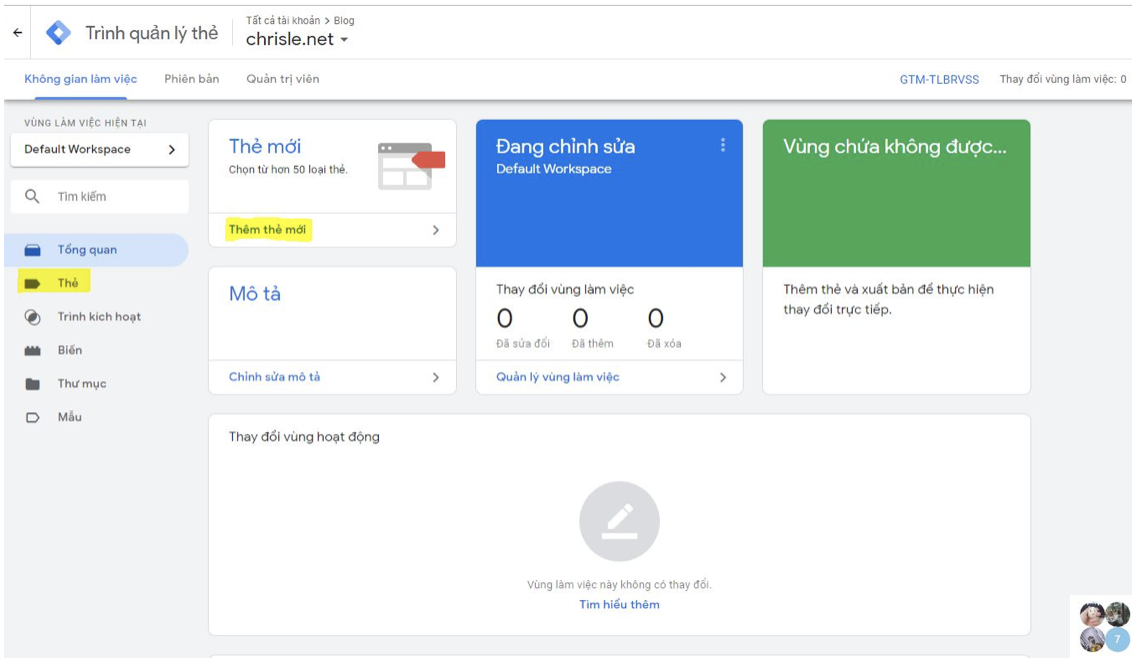 Vùng chưa google analytics