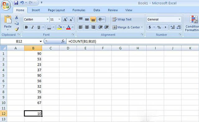 Các hàm cơ bản trong Excel COUNT 