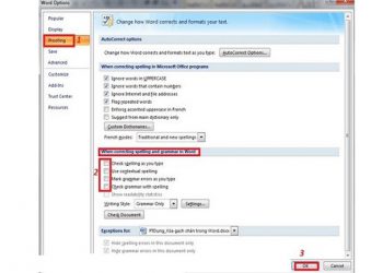 Cách bỏ gạch đỏ trong Word 2003, 2007, 2010, 2013, 2016