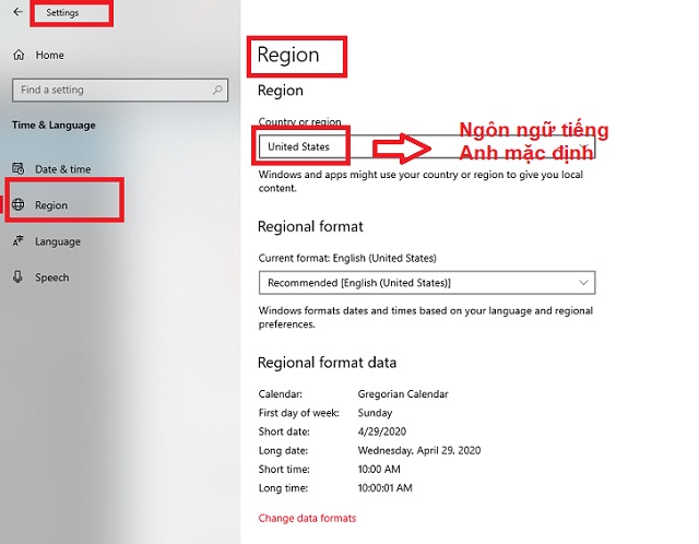 Vào Time & Language, chọn tiếp Region & language. kích Add a language để thêm ngôn ngữ khác 