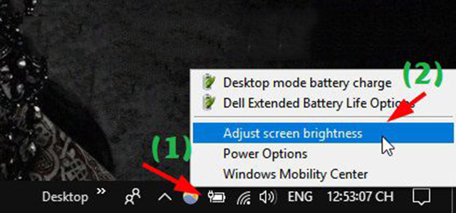 Dùng Adjust Screen Brightness để chỉnh sáng tối màn hình