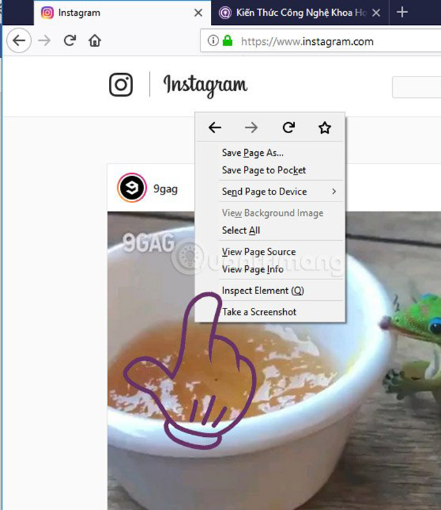 đăng ảnh lên Instagram bằng máy tính với trình duyệt Firefox