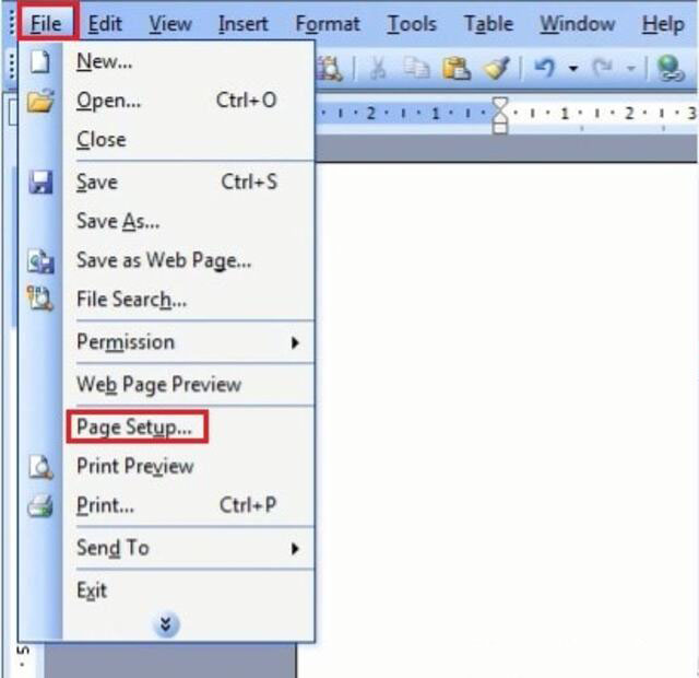 cách căn chỉnh lề trong word 2003 3