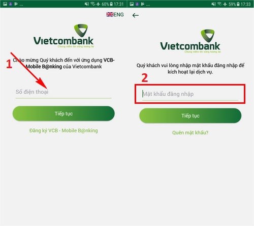 Kiểm tra tài khoản Vietcombank qua app trên điện thoại