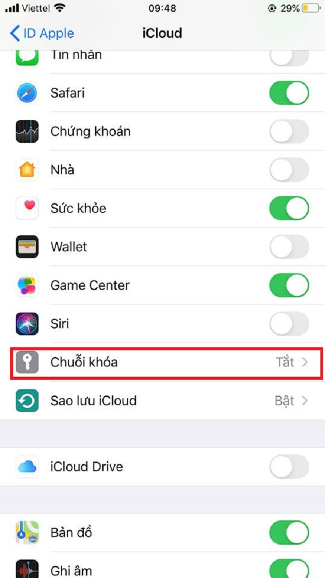 Bật chuỗi khóa lên