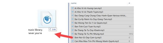 Chọn bài hát yêu thích rồi kéo vào iTunes 