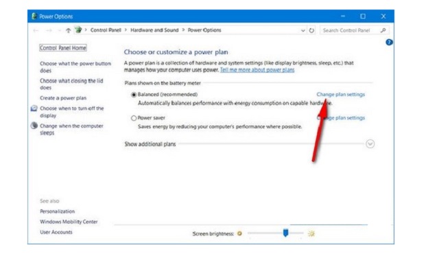 Ấn chọn Change plan settings