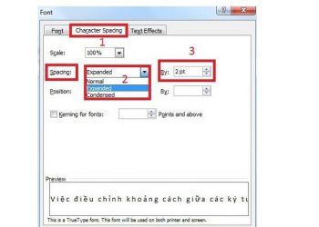 Cách chỉnh khoảng cách chữ trong Word 2003 đến Word 2019