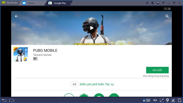 Khởi động Google Play rồi tải game PUBG Mobile