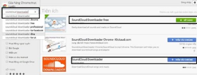 Tìm và cài đặt ứng dụng: SoundCloud Downloader Free hay SoundCloud Downloader