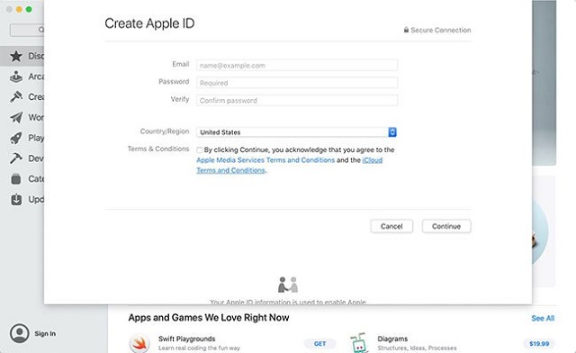 Đăng ký ID Apple qua Mac App Store