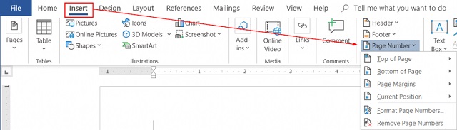 Hướng dẫn đánh số thứ tự trang bằng Insert Page Number