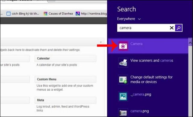 cách mở camera trên laptop win 8