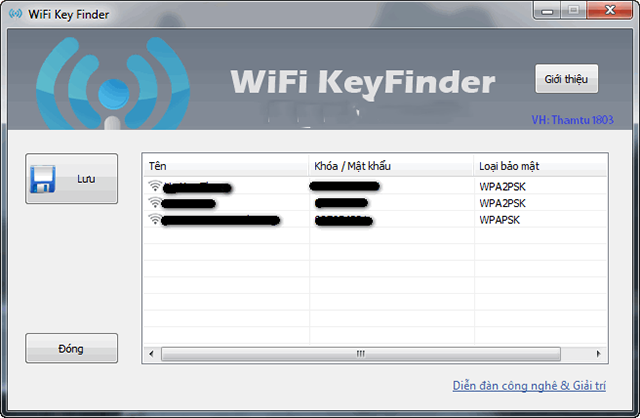 Cách hack wifi laptop bằng WiFi Key Finder