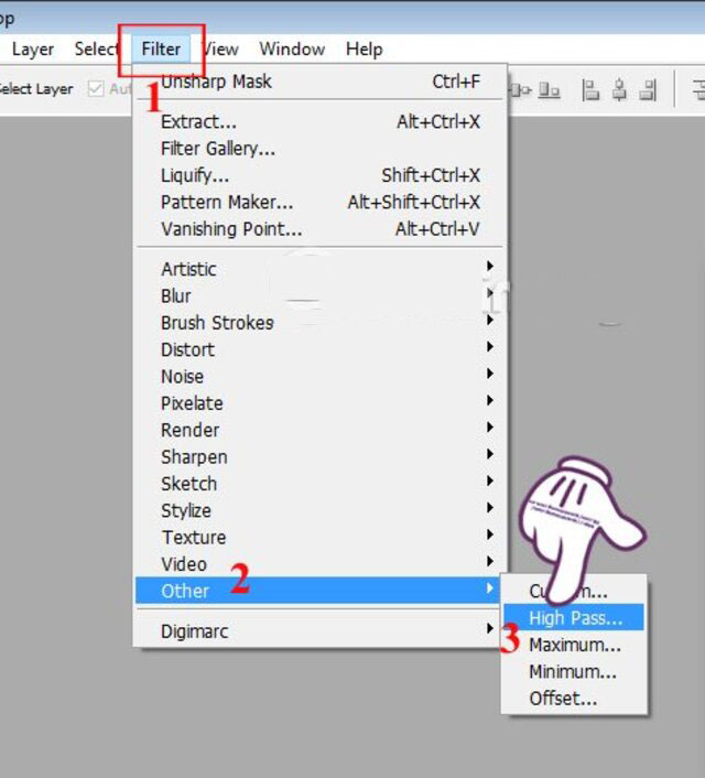 sử dụng High Pass Sharpening 3