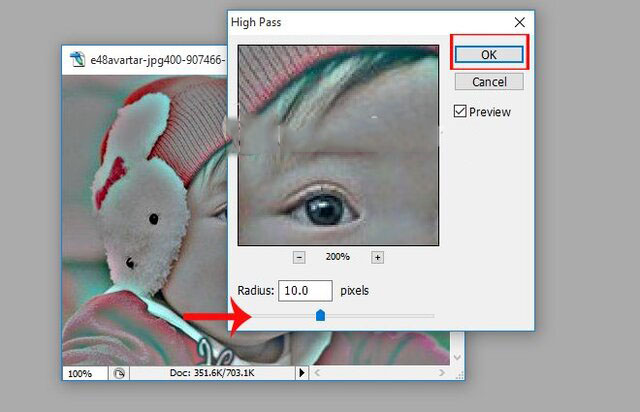 sử dụng High Pass Sharpening 4