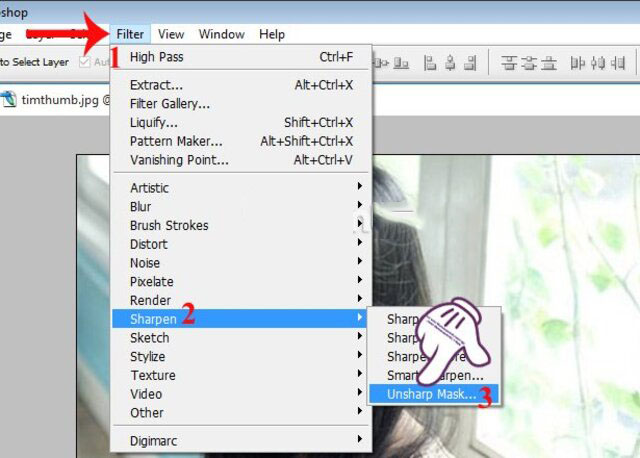 sử dụng Unsharp Mask 3