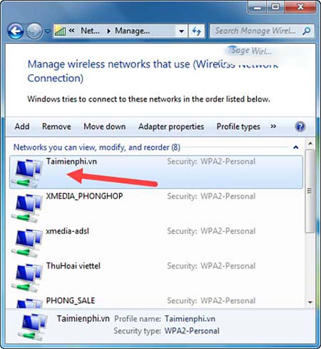 xem mật khẩu wifi trên win7 3