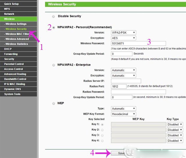 Cách đổi mật khẩu wifi TP Link 4