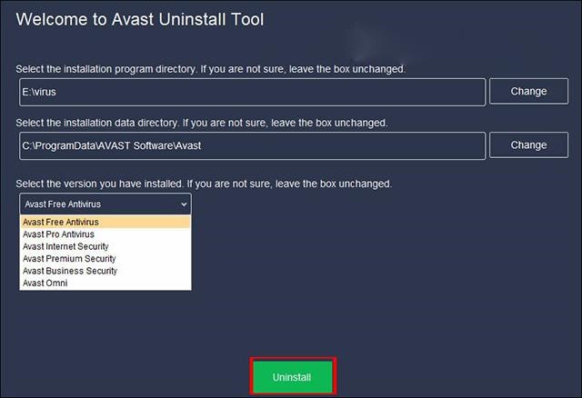 Dùng Avastclear gỡ Avast Free Antivirus 3