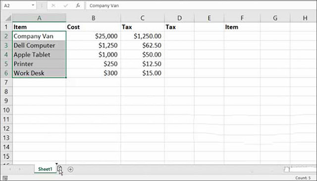 Cách copy trong Excel 