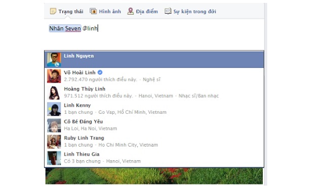 cách tag tên trên facebook
