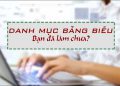 Hướng dẫn cách làm danh mục bảng biểu trong Word tự động