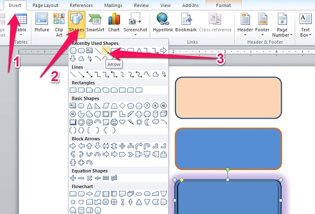 cách vẽ sơ đồ trong word 2007 - 2010 - 2013- 2016 - 2019 10