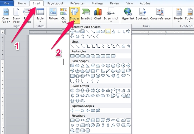 cách vẽ sơ đồ trong word 2007 - 2010 - 2013- 2016 - 2019 6