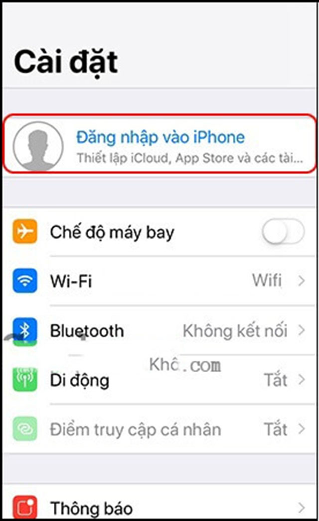 đăng ký tài khoản icloud thiết bị ios 2