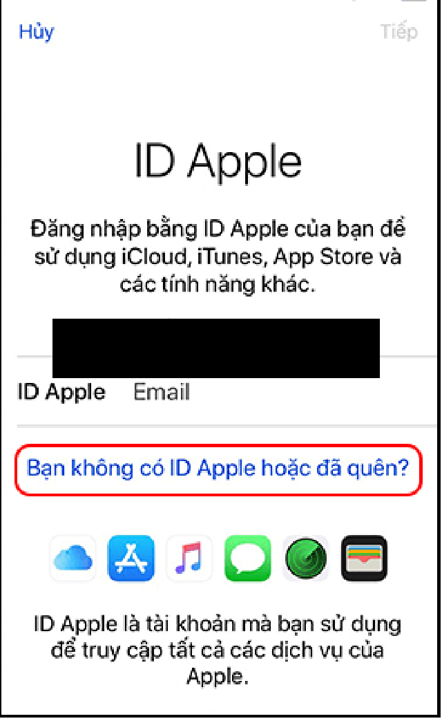 đăng ký tài khoản icloud thiết bị ios 3