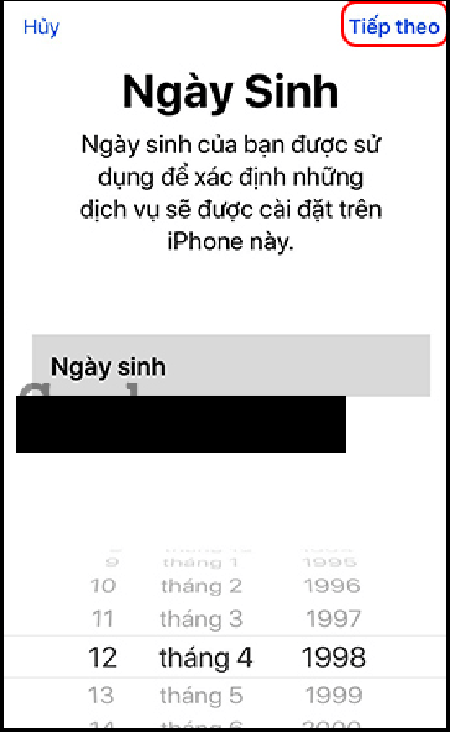 đăng ký tài khoản icloud thiết bị ios 5