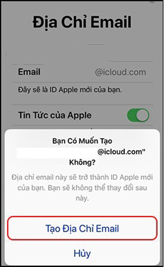 đăng ký tài khoản icloud thiết bị ios 8