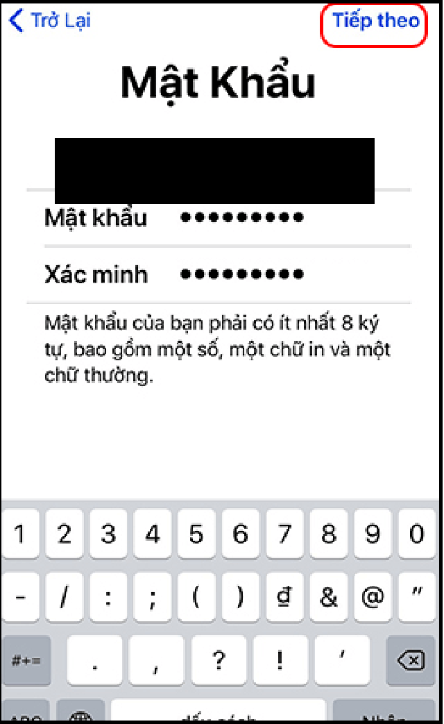 đăng ký tài khoản icloud thiết bị ios 9