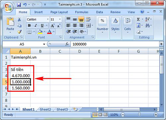 đổi dấu phẩy thành dấu chấm excel 2003 6