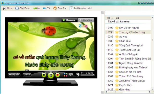 Phần mềm Zing Karaoke offline Player
