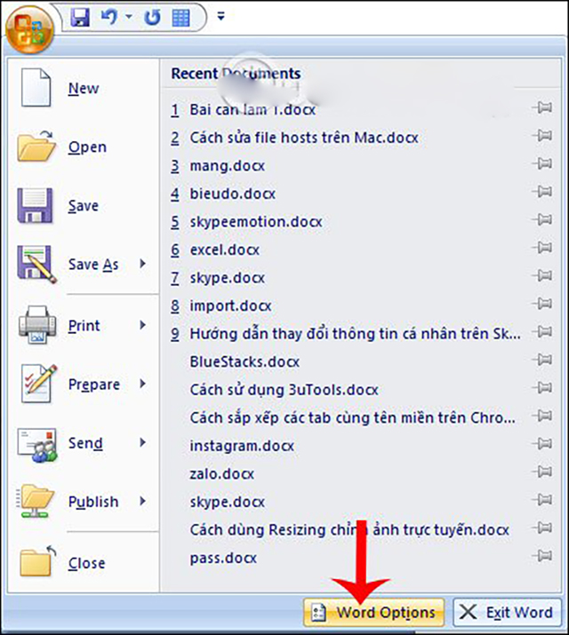 tắt kiểm tra chính tả trong word 2007 1