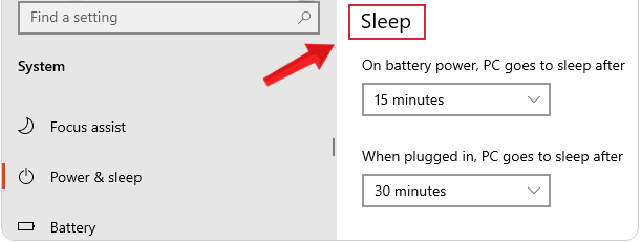 bật tắt sleep trên windows 10 3