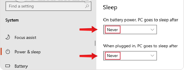 bật tắt sleep trên windows 10 4