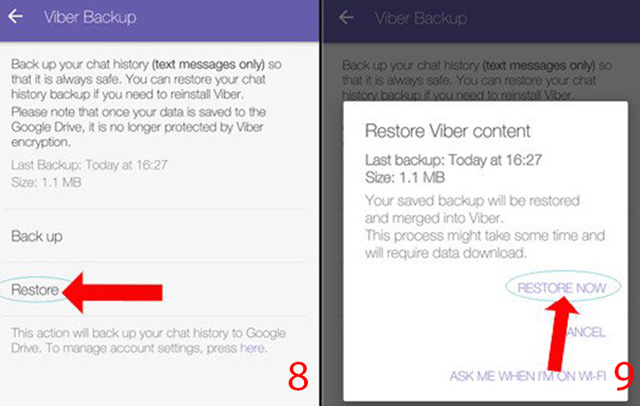 Cách khôi phục tin nhắn đã xóa trên Viber Android