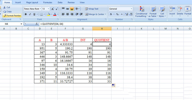 Cách dùng hàm lấy số nguyên trong excel 4