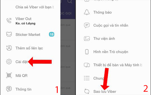 cách sao lưu tin nhắn trên Viber Android 1