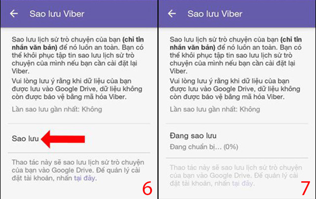 cách sao lưu tin nhắn trên Viber Android 3