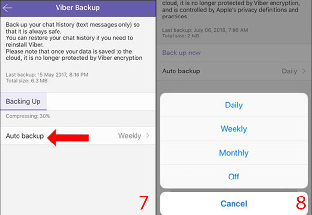 cách sao lưu tín nhắn trên Viber Iphone 4