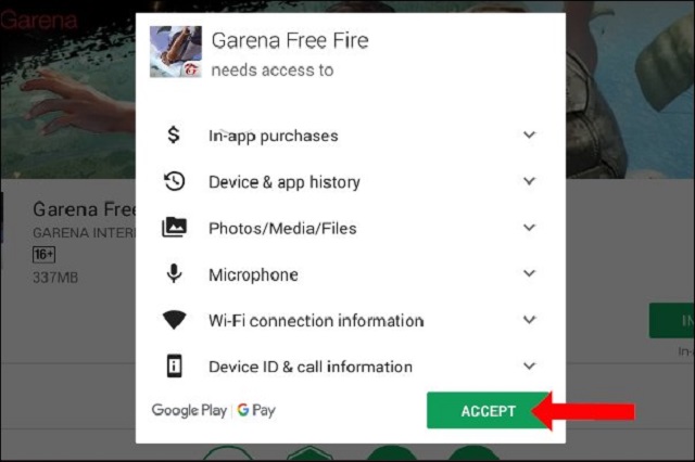 chọn Accept nhằm đồng ý với những điều khoản cài đặt cho game