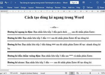 cách tạo dòng kẻ ngang trong word 1