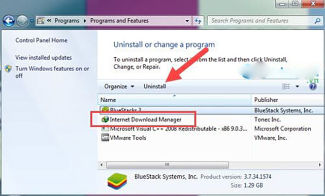 Cách xóa internet download manager trên win 7 3