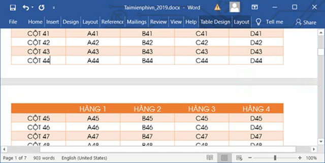 Lặp Lại Dòng Tiêu Đề Của Bảng Biểu Trong Word 2019, 2016, 2013 3